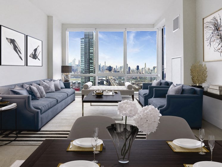 Living Room at Tower 28 Long Island City NY